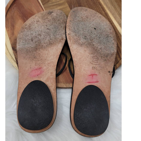 Sam Edelman Leather Black/Turquoise Flat Sandals 6.5 - Picture 7 of 7